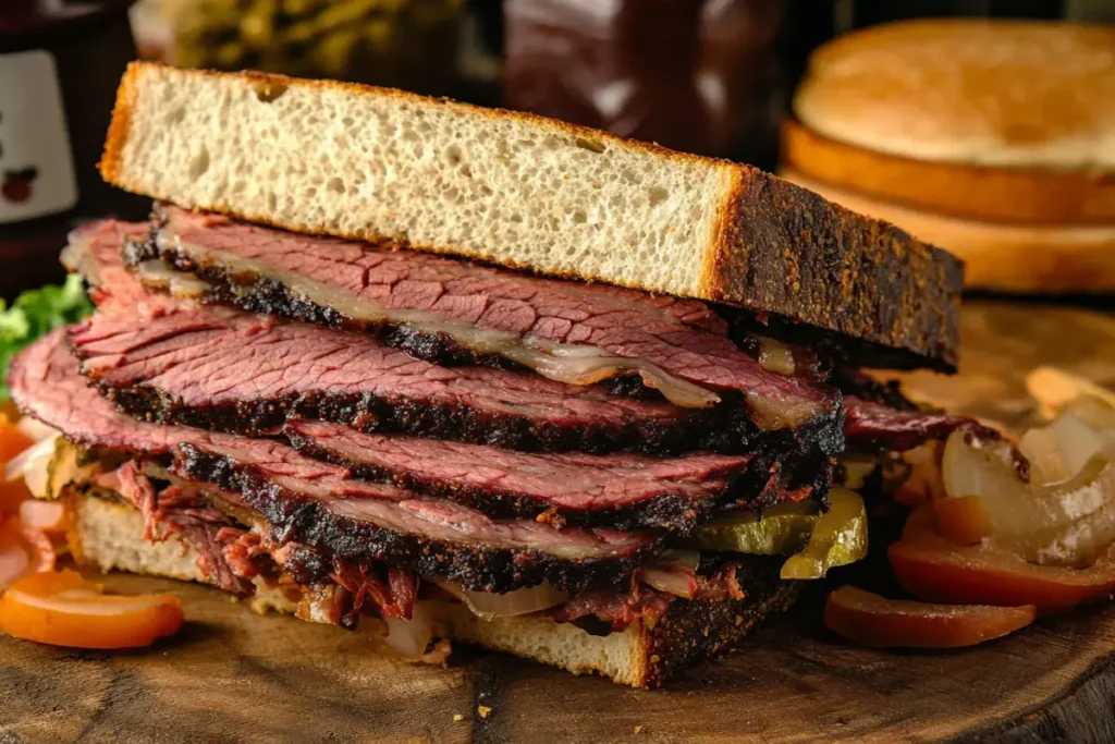 What is a brisket sandwich made of